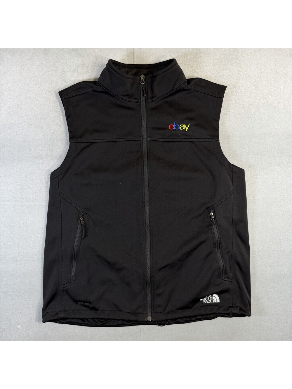 North Face Ridgewall Softshell Vest Mens XL Black EBAY Logo Windwall